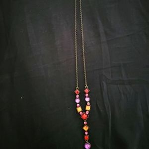 Avon dangle necklace in shades of red